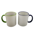 Mango de color más vendido Café de cerámica Stoneware 11oz en blanco de sublimación Tazas para la venta